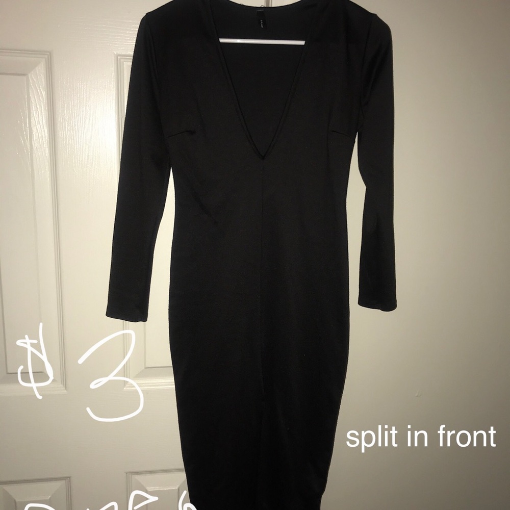Black dress with split